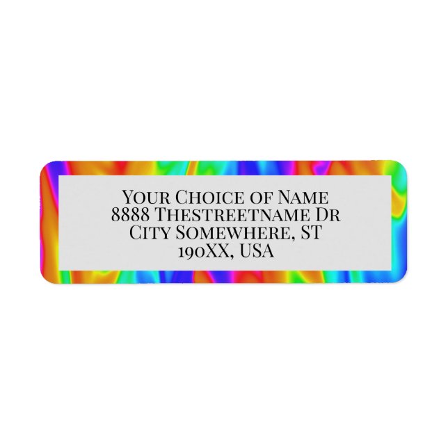 Rainbow Tie Dye Abstract Label (Front)