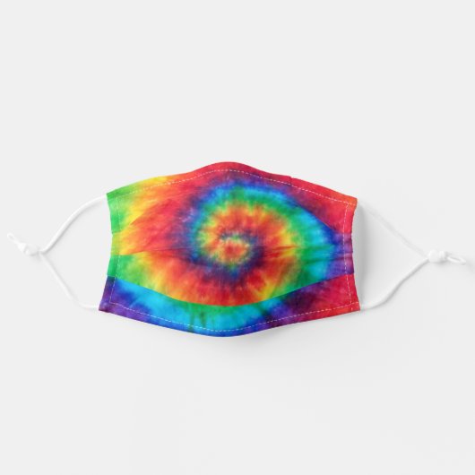 RAINBOW TIE DYE ADULT CLOTH FACE MASK (Front, Unfolded)