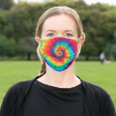 RAINBOW TIE DYE ADULT CLOTH FACE MASK (Outside)