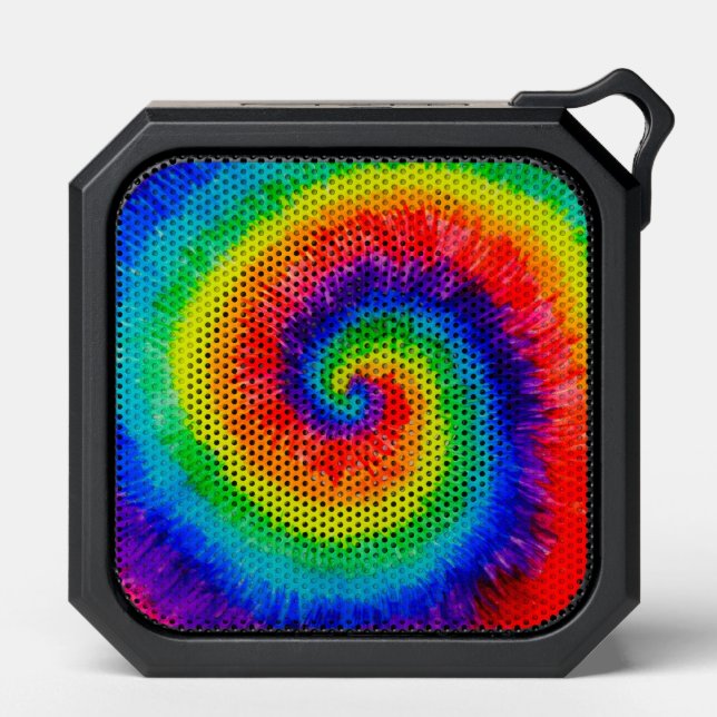 Rainbow Tie-Dye Alcohol Ink Bluetooth Speaker (Front)
