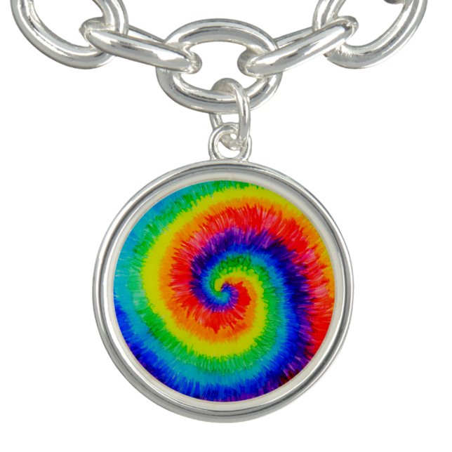Rainbow Tie-Dye Alcohol Ink Bracelet (Design)