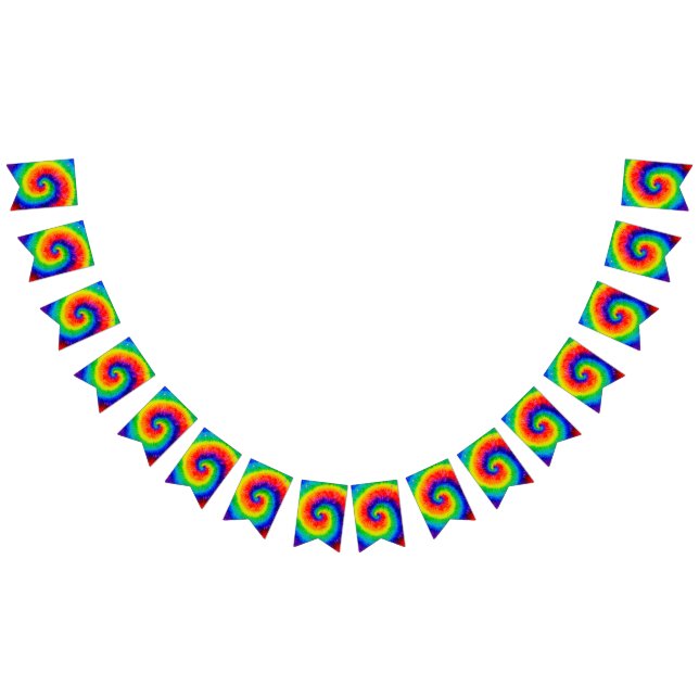 Rainbow Tie-Dye Alcohol Ink Bunting Flags (All)