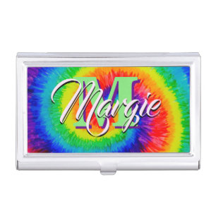 Rainbow Tie-Dye Alcohol Ink Business Card Case