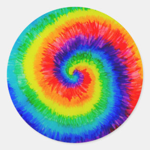 Rainbow Tie-Dye Alcohol Ink Classic Round Sticker