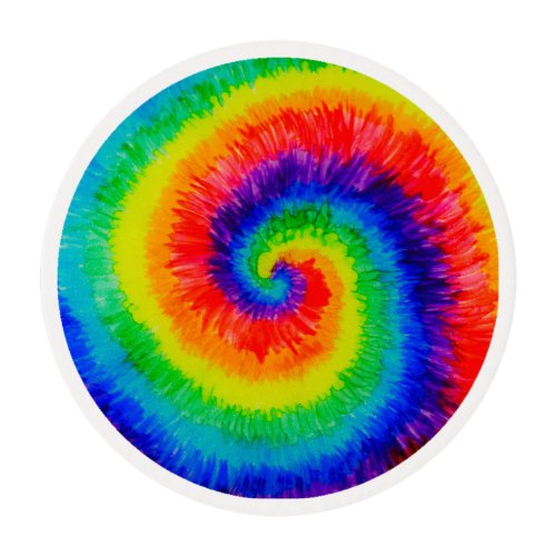 Rainbow Tie_Dye Alcohol Ink Edible Frosting Rounds