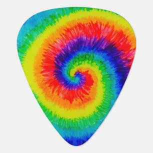 Rainbow Tie-Dye Alcohol Ink Guitar Pick