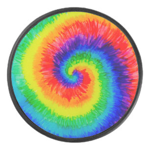 Rainbow Tie-Dye Alcohol Ink Hockey Puck