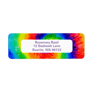 Rainbow Tie-Dye Alcohol Ink Label