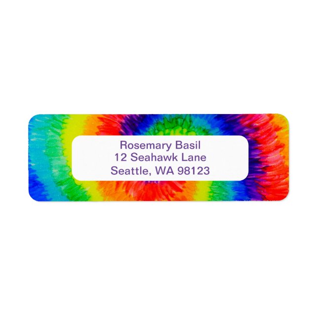 Rainbow Tie-Dye Alcohol Ink Label (Front)