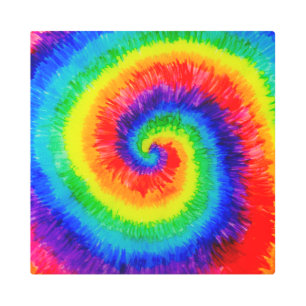 Rainbow Tie-Dye Alcohol Ink Metal Print