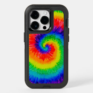 Rainbow Tie-Dye Alcohol Ink OtterBox iPhone 14 Pro Case