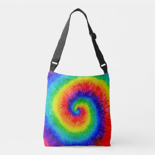 Rainbow Tie-Dye Alcohol Ink Painting Crossbody Bag