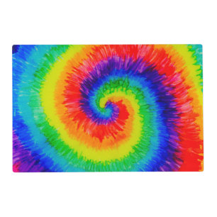 Rainbow Tie-Dye Alcohol Ink Painting Placemat