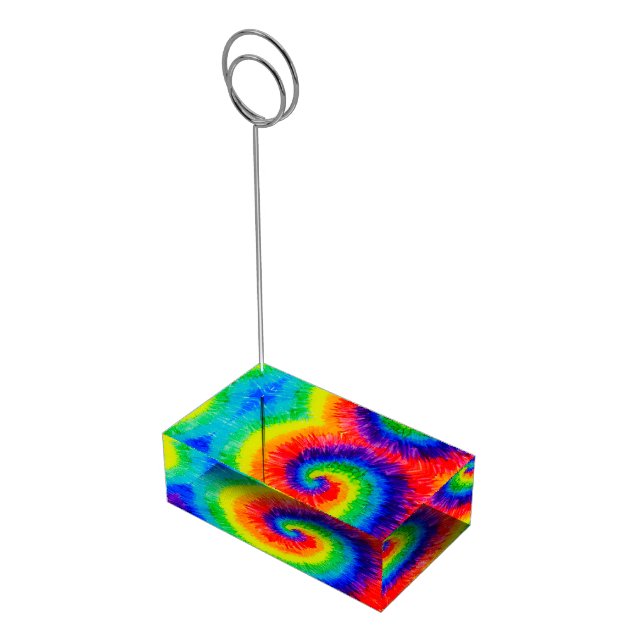 Rainbow Tie-Dye Alcohol Ink Place Card Holder (Corner)