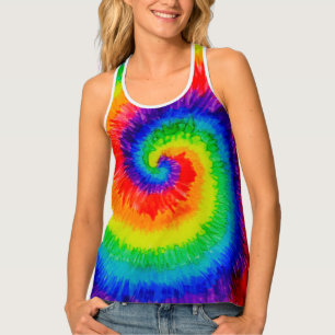 Rainbow Tie-Dye Alcohol Ink Tank Top