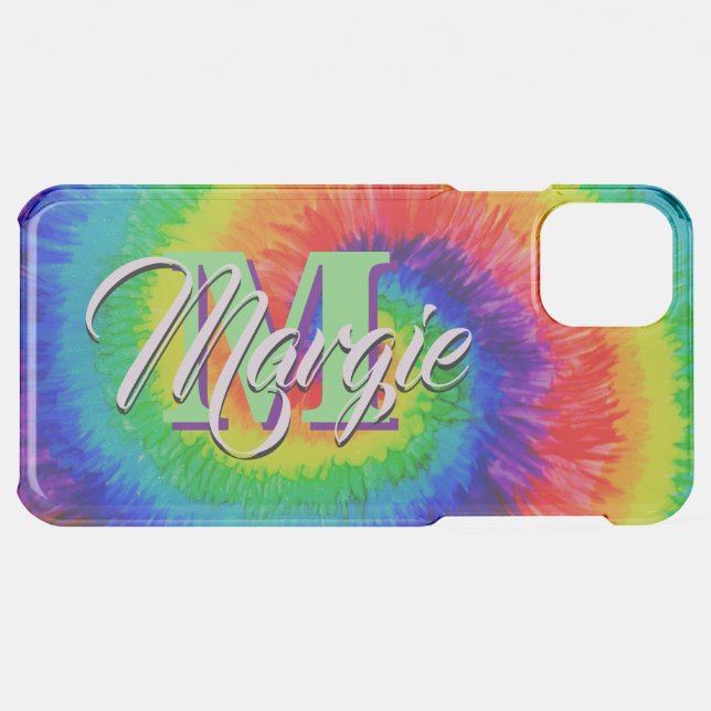 Rainbow Tie-Dye Alcohol Ink Uncommon iPhone Case (Back (Horizontal))
