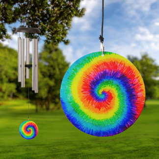 Rainbow Tie-Dye Alcohol Ink Wind Chime