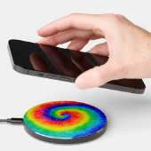 Rainbow Tie-Dye Alcohol Ink Wireless Charger (Hand)