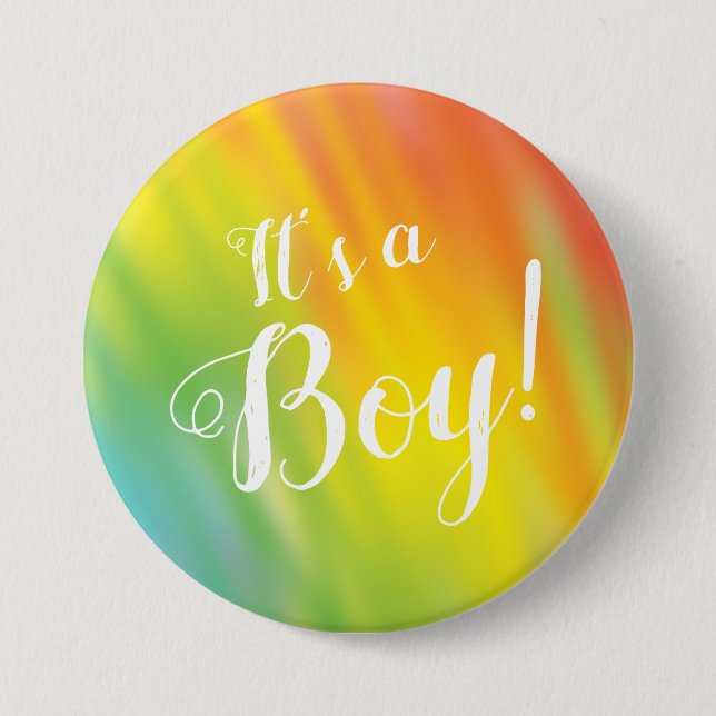 Rainbow Tie Dye Baby Shower Button (Front)