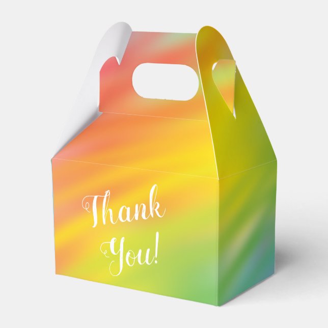 Rainbow Tie Dye Baby Shower Favor Boxes (Front Side)