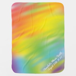Rainbow Tie Dye Baby Shower Receiving Blanket
