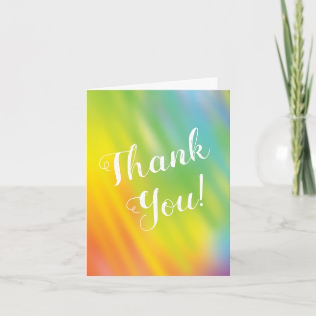 Rainbow Tie Dye Baby Shower Thank You Cards (Front)
