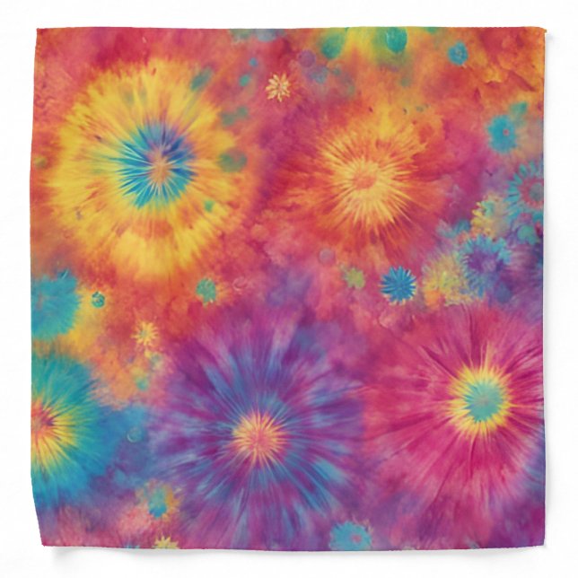 Rainbow Tie Dye Bandana (Front)