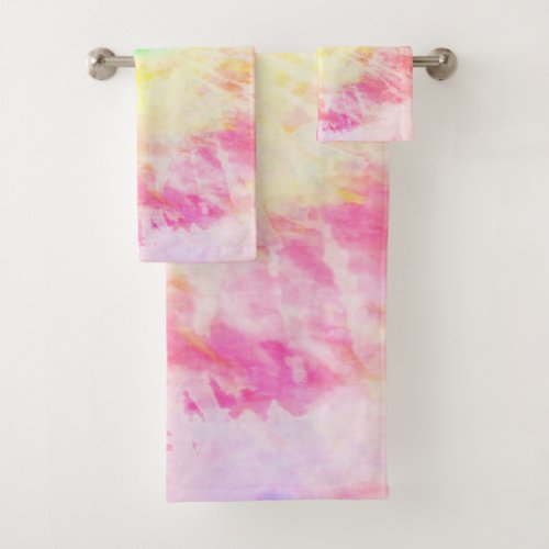 Rainbow Tie Dye Bath Towel Set