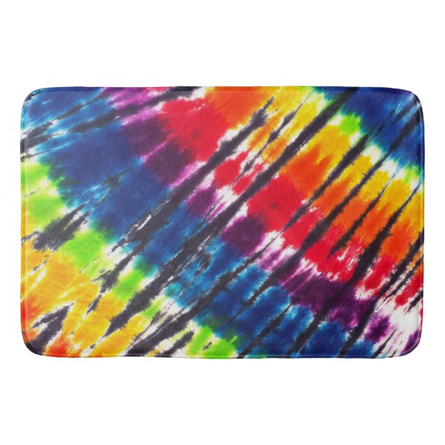 Rainbow Tie-Dye Bathroom Mat (Front)
