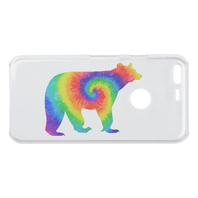 Rainbow Tie Dye Bear Uncommon Google Pixel Case (Back (Horizontal))