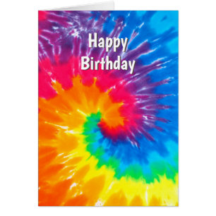 Rainbow Tie Dye Birthday Cards