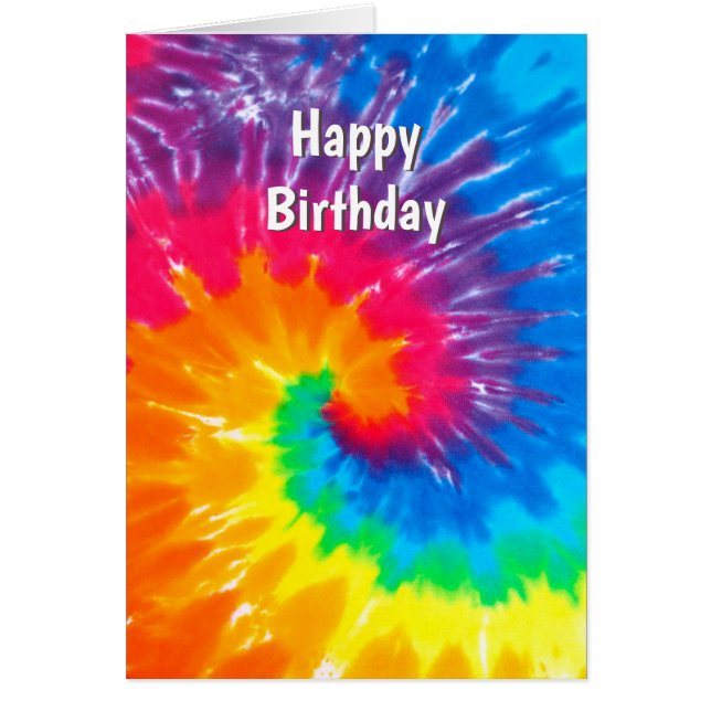 Rainbow Tie Dye Birthday Cards (Front)