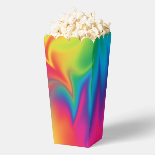 Rainbow Tie-Dye Birthday Party Favor Popcorn Box (Popped)