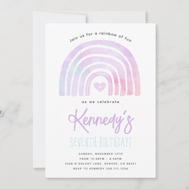 Rainbow Tie Dye Birthday Party Invitation (Front)