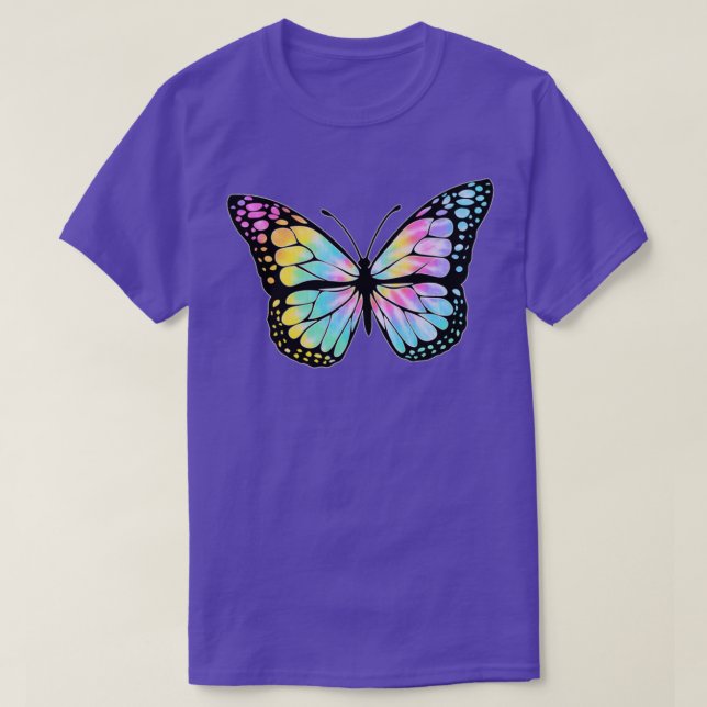 Rainbow Tie Dye Butterfly T-Shirt (Design Front)