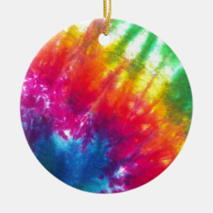 Rainbow Tie-Dye Ceramic Ornament