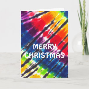 Rainbow Tie-Dye Christmas Holiday Card