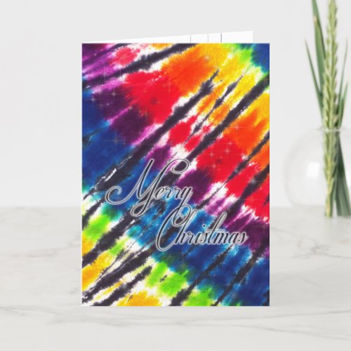 Rainbow Tie_Dye Christmas Holiday Card