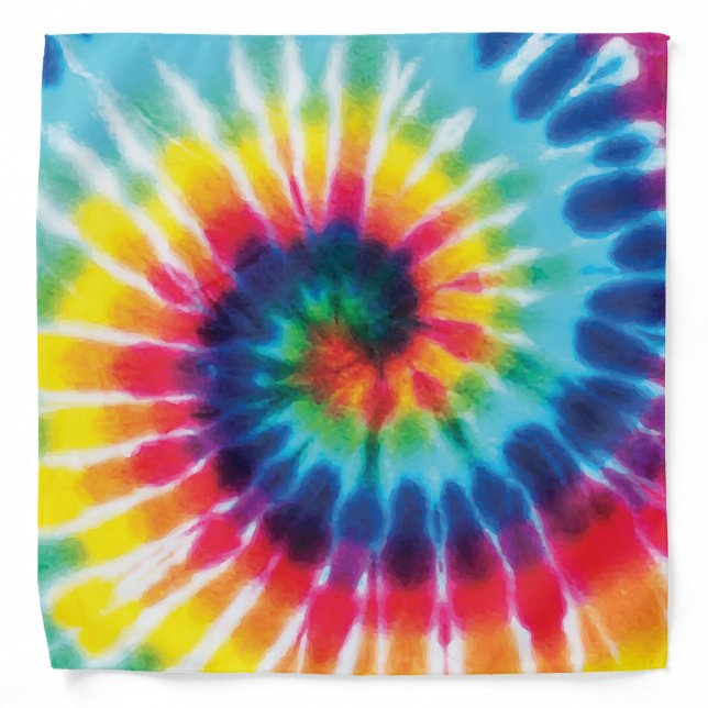 Rainbow Tie Dye Cloth Bandana (Front)