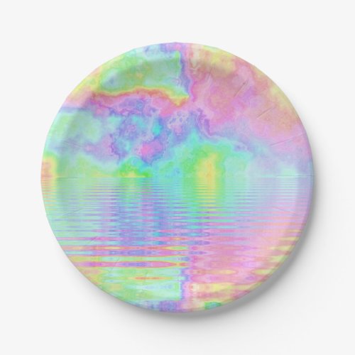 Rainbow Tie Dye Clouds Pastel Paper Plates