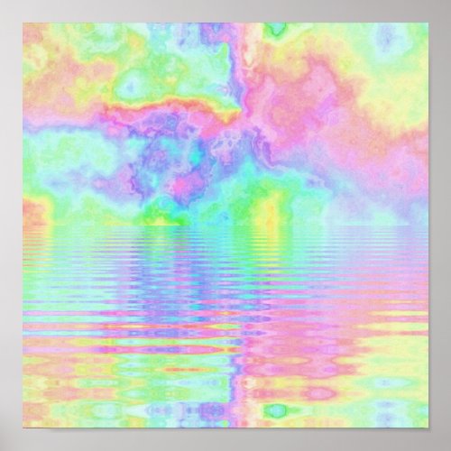 Rainbow Tie Dye Clouds Pastel Poster