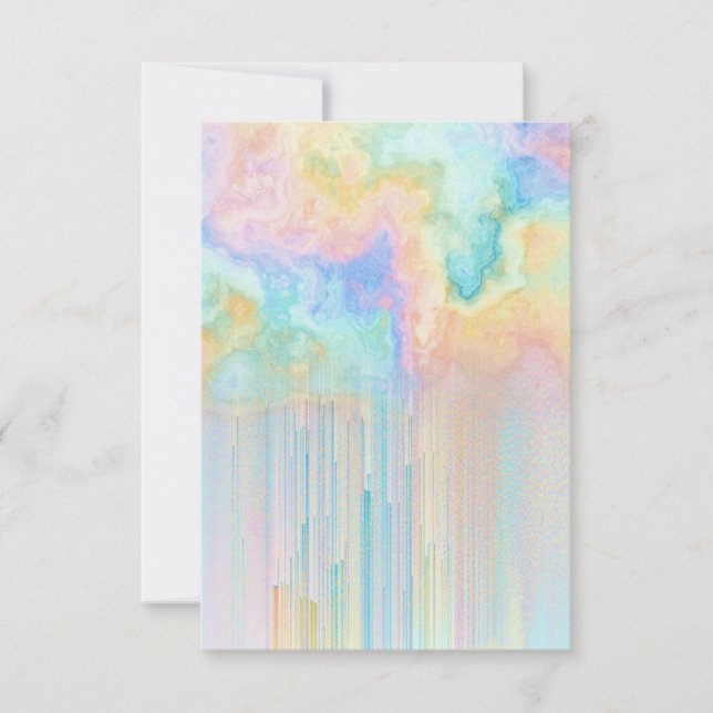 Rainbow Tie Dye Clouds Weather Thank You Card (Front)
