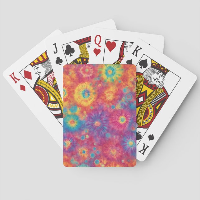 Rainbow Tie Dye Design Poker Cards (Back)