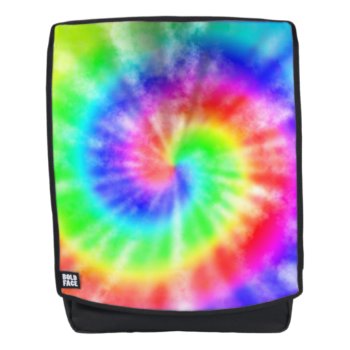 Rainbow Tie Dye Digital Art Backpack by giftsbygenius at Zazzle