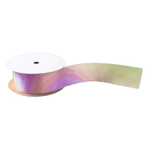 Rainbow Tie Dye Digital Art Satin Ribbon