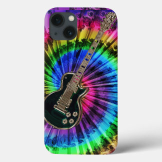Rainbow Tie-Dye Electric Guitar for iPad iPhone 13 Case