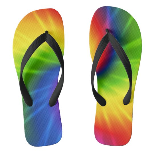 Rainbow Tie-Dye Flip Flops | Zazzle.com