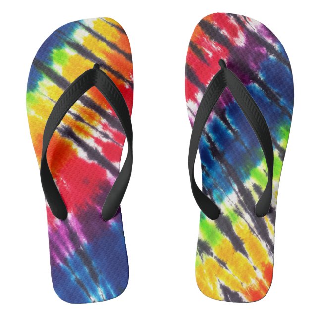 Rainbow Tie-Dye Flip Flops (Footbed)