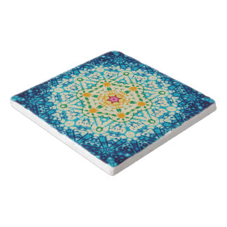 Rainbow Tie-dye Geometric Mandala 8 Pattern Trivet