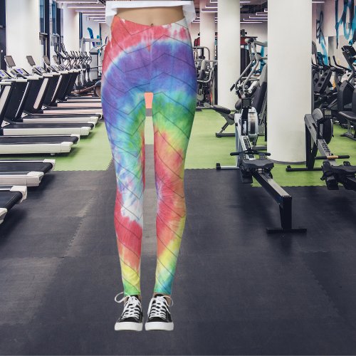  Rainbow Tie Dye Herringbone swirl Leggings